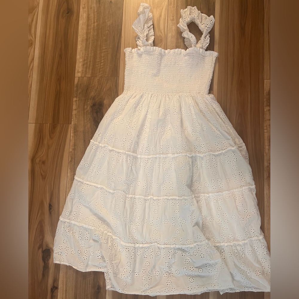 Hill House White Eyelet Midi Dress - Picture 3 of 4